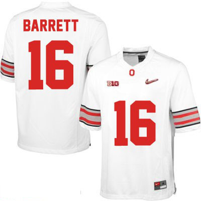 Men's NCAA Ohio State Buckeyes J.T. Barrett #16 College Stitched Diamond Quest Playoff Authentic Nike White Football Jersey JZ20V31VX